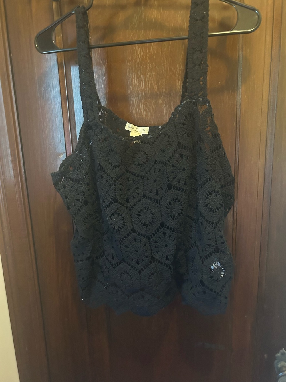 Torrid Festi Black Crochet Boho Tank Top Size